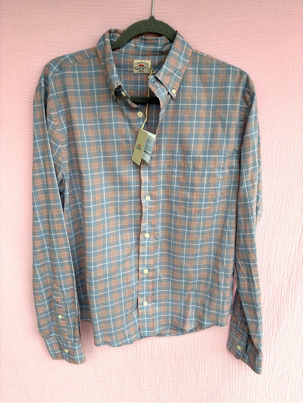 Faherty Plaid Long-Sleeve Button-Down Shirt NWT